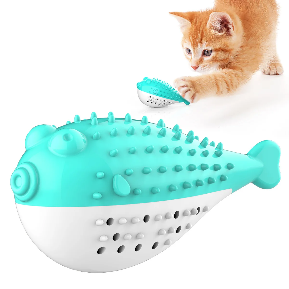 Electric cat toothbrush toy clean the tooth  toys for cats new desgin Mint fish