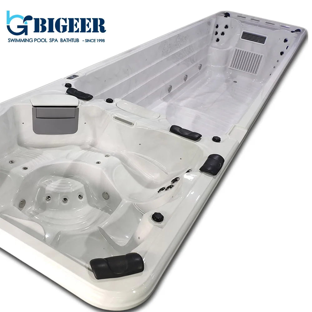 Сверхдлинный глубокий бесконечный бассейн 10 м, джакузи с 82 струями и противотеками