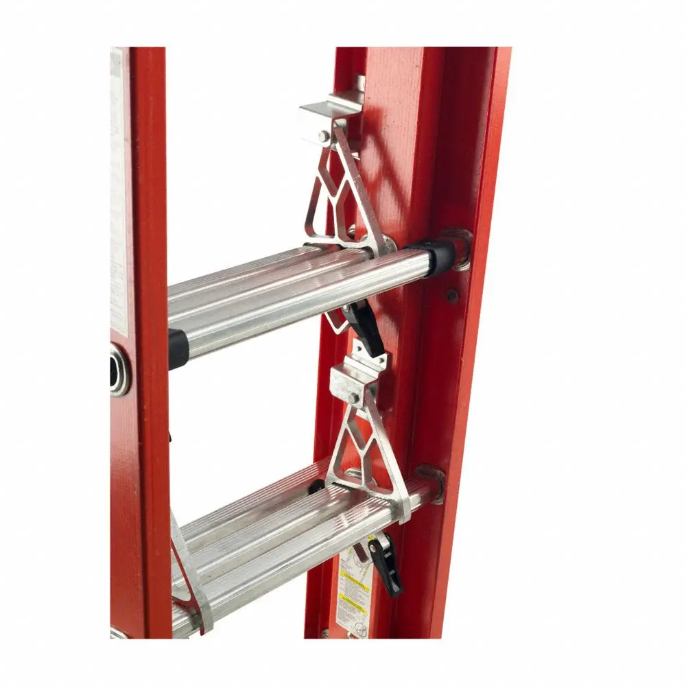 Type II грузоподъемность 225 фунтов Регулируемая Гибкая Стекловолоконная C-channel двухсекционная удлинительная лестница с шипами