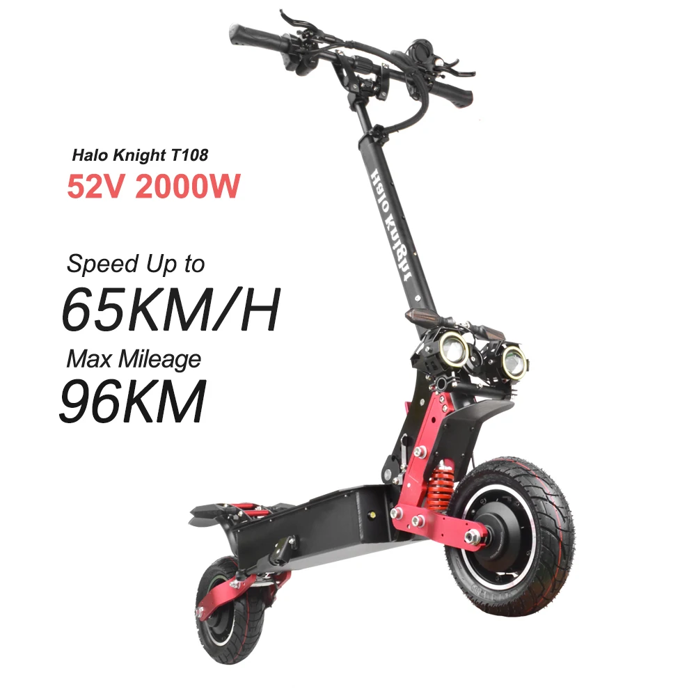 China E Scooters Manufacturer EU Warehouse 52V 2000W Adult Electric Scooter Led Brake Light