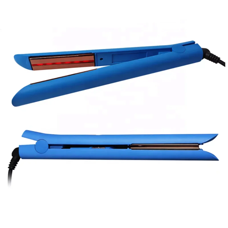 ISO Salon Beauty Ceramic Hair Straightener Ultrasonic Infrared Hair Care Cold Plate Thin Flat Iron