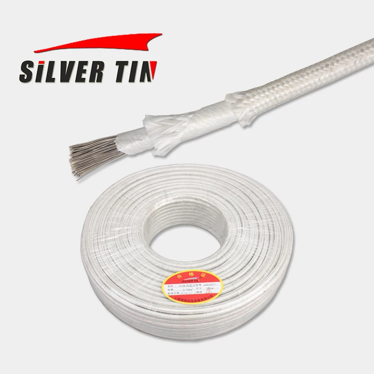 Pure nickel fiberglass braid mica wrapped 24awg 22awg 20awg 18awg 16awg 14awg wire cable