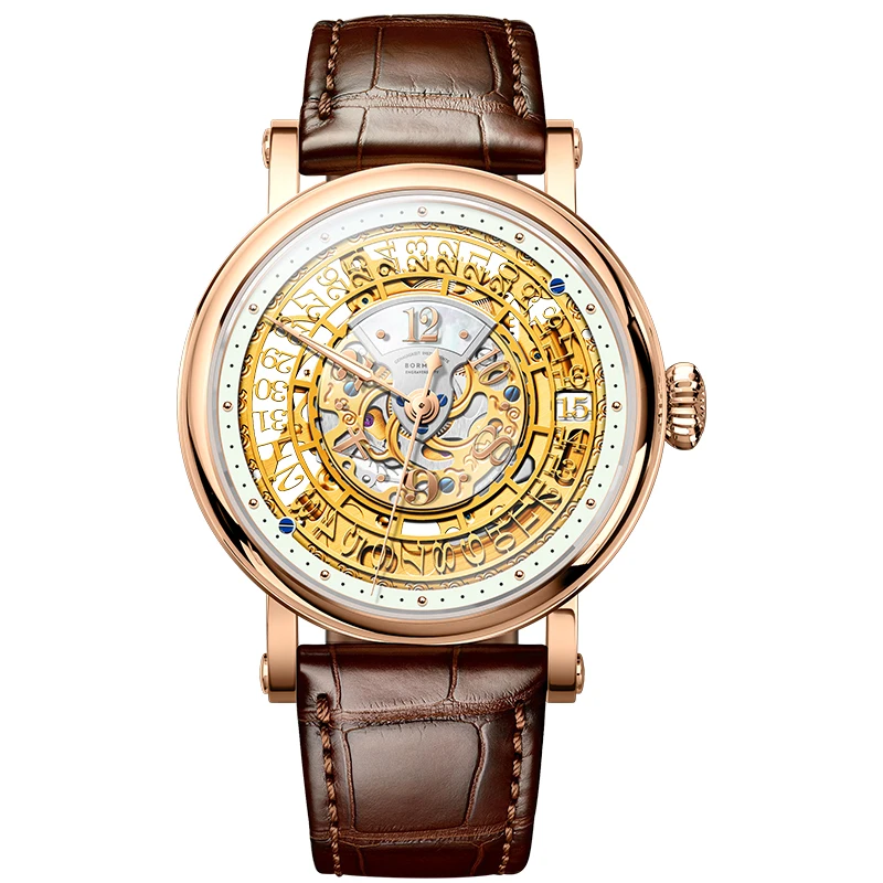 BORMAN 2023 Top Brand Best Waterproof Leather Automatic Men Wrist Watches For Men OEM