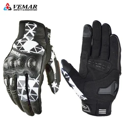 VEMAR Motorcycle Riding Gloves Men Vintage Motocross Leather Gloves Touch Screen Motorbike Racing Bike MTB ATV Safety Gloves