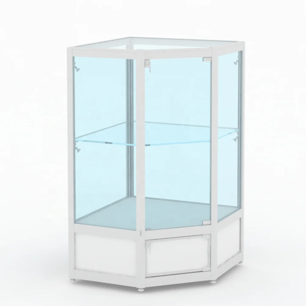 LED light lockable glass showcase jewelry display cabinets museum souvenir display case