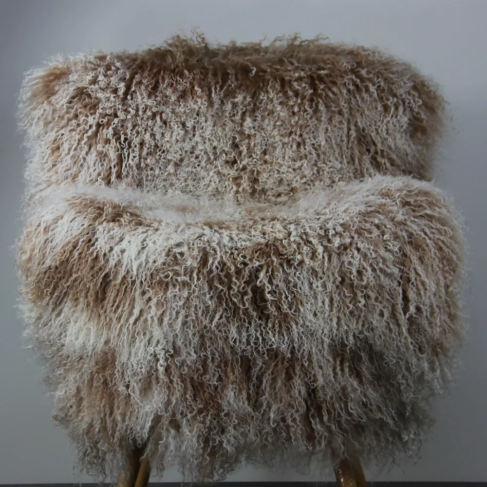 Curlyfur Grey Color  60x120cm Leather Measurement Soft Wool Natural Fur 100% Real Fiber Tibetan Sheepskin Lining Skins Plate