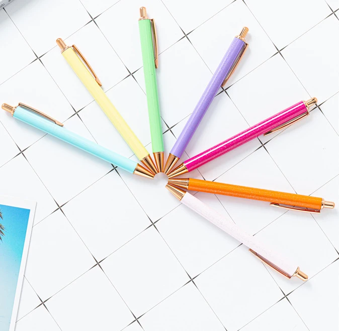 Pens with Custom Logo Ballpoint Pens Retractable Black Ink Metal Pen for Promotional Gift Office