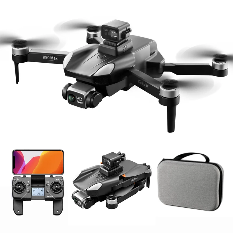 Profesional K90 Max 4K Dual Camera Drone Beginner 28 Minutes Long Range Flight Time Headless Mode Brushless Motor FPV Drone