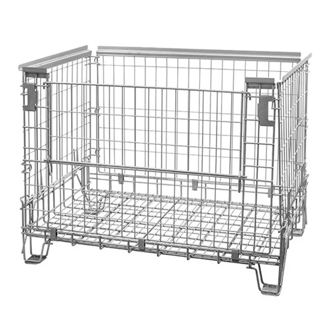 China factory sell steel folding wire mesh container directly