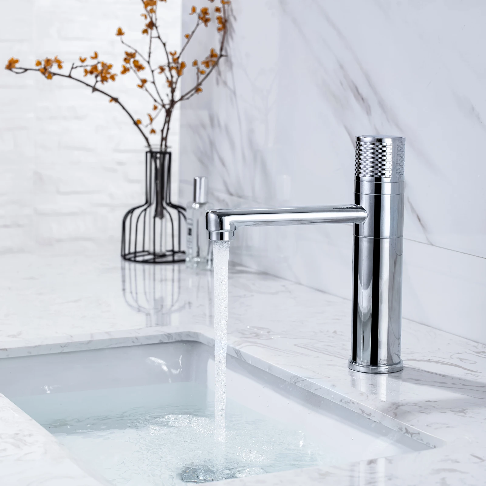 Unique Design Washroom Sink Mixers Round Washbasin Faucet Chrome Tap For Hotel Bathroom