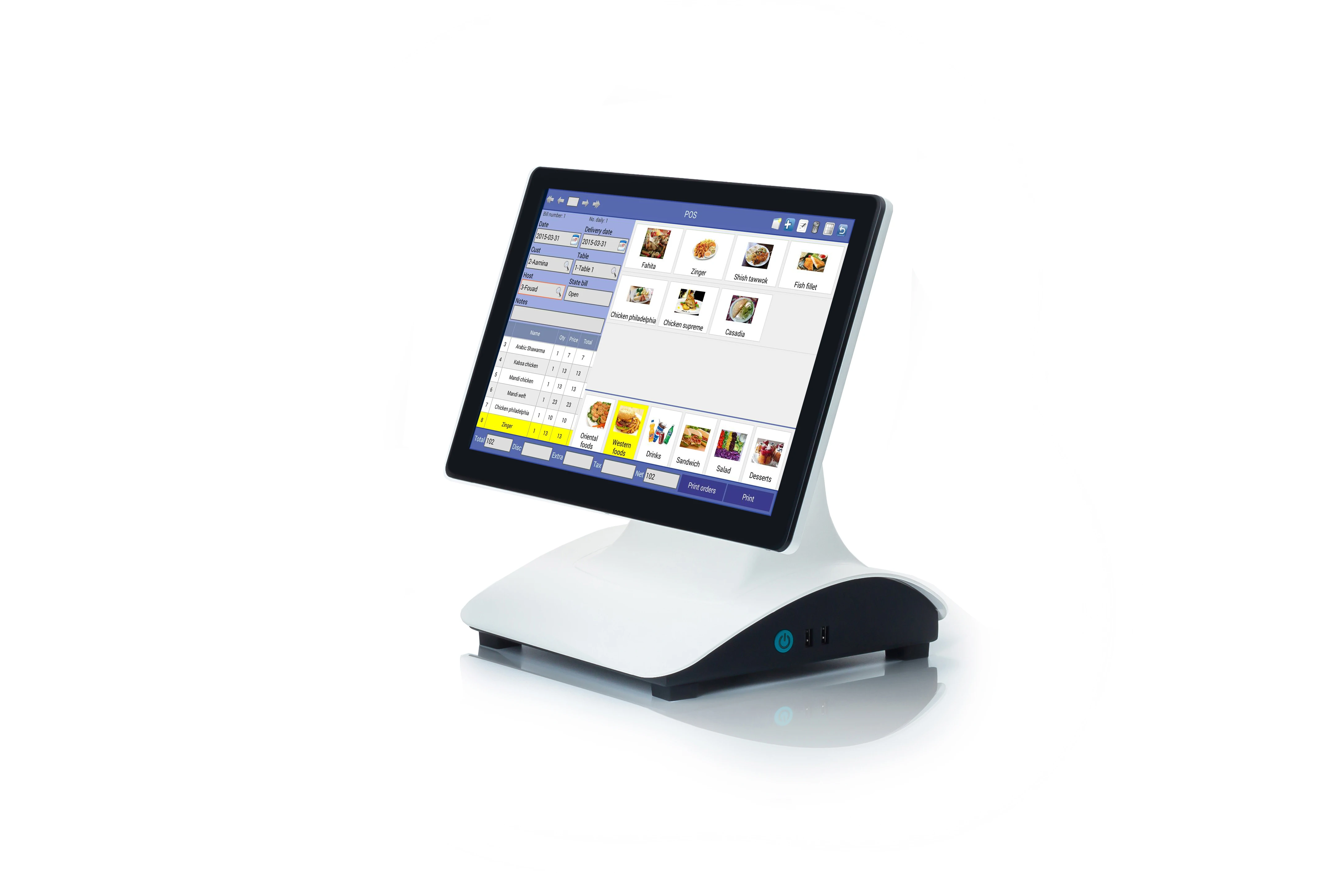 Hot 15 Windows Cash Register Supermarket Touch Screen Cash Register POS System Black and white optional