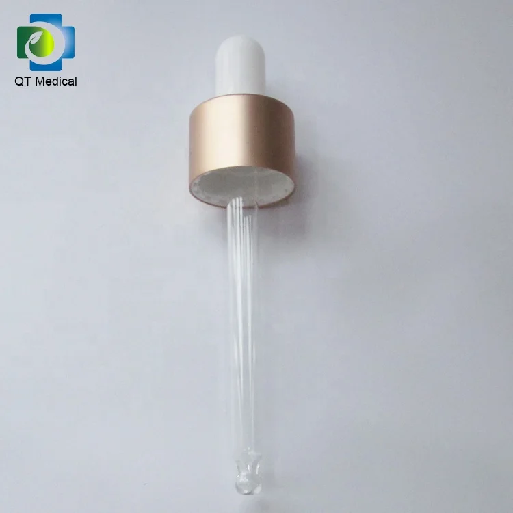 18/410 , 18 / 415 glass dropper pipette with aluminium cap for essential oil