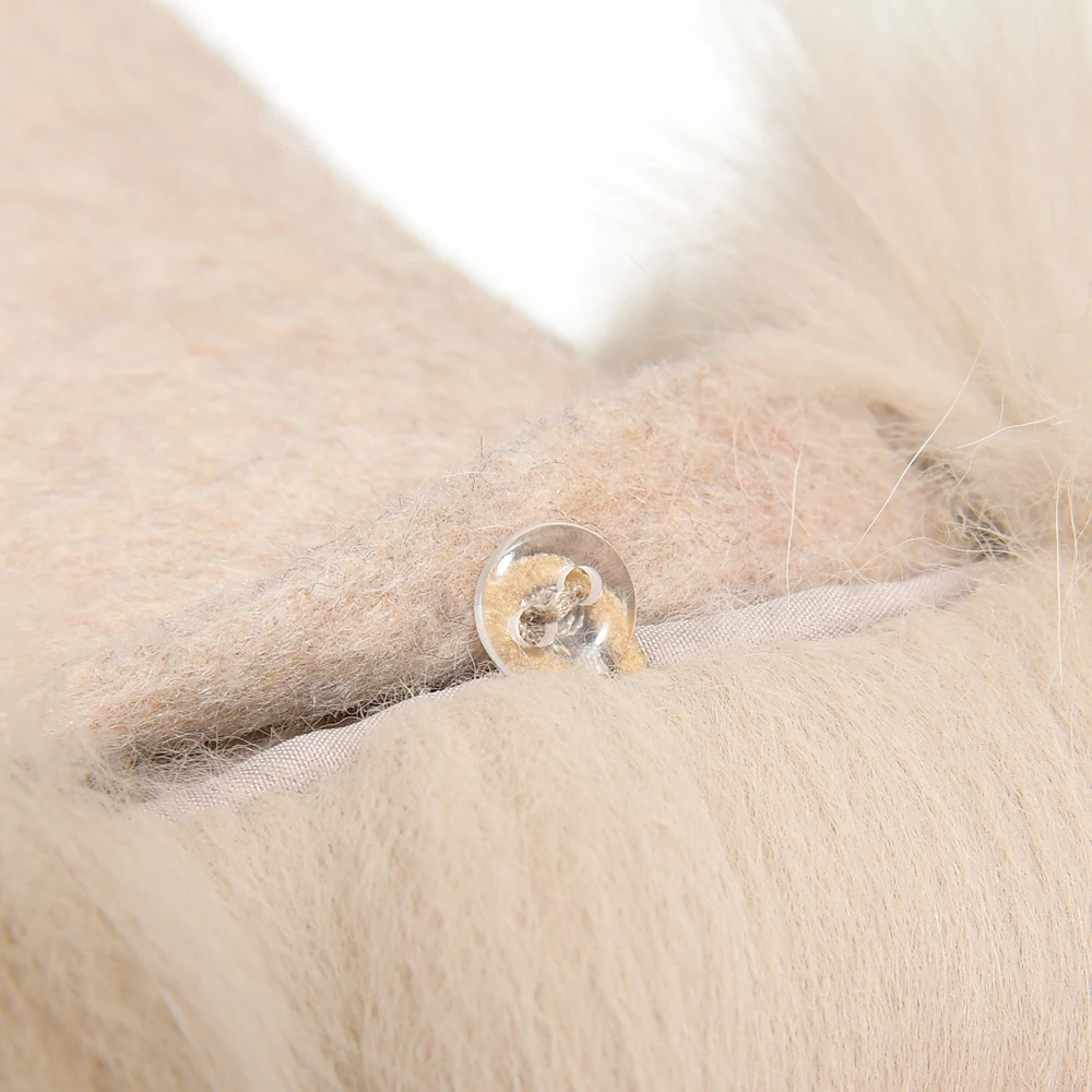 High Quality Cashmere Long Coat Women Winter Real Fox Fur Collar Belt Alpaca Wool Women Hooded Wool Coat