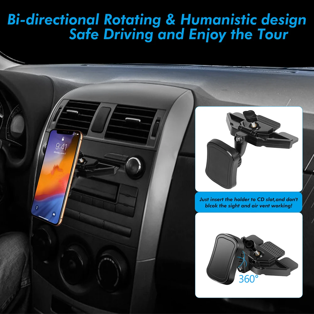 Phone Mount Tablet Holder Universal Car Phone Holder CD Slot 360 Rotating Mobile Phone Holder Car Mount