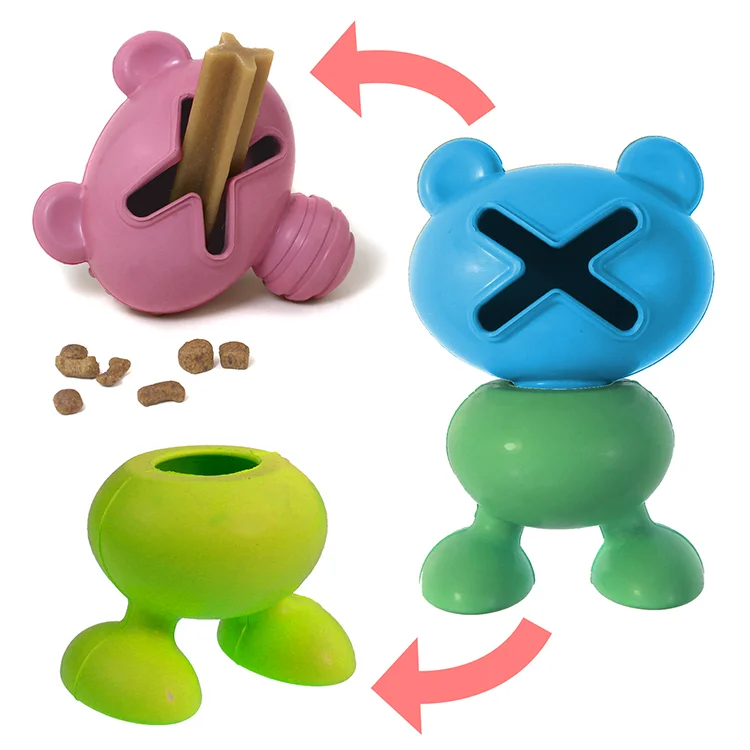 Wholesale Pet Supplies Natural Rubber IQ Training Play Dog Toy Ball Treat Dispenser Pet Chew Toys