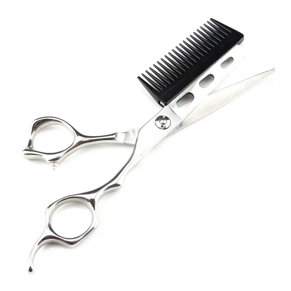 6 inch comb and scissors integrated, hairdresser cutting scissors, made of 440C steel in Japan