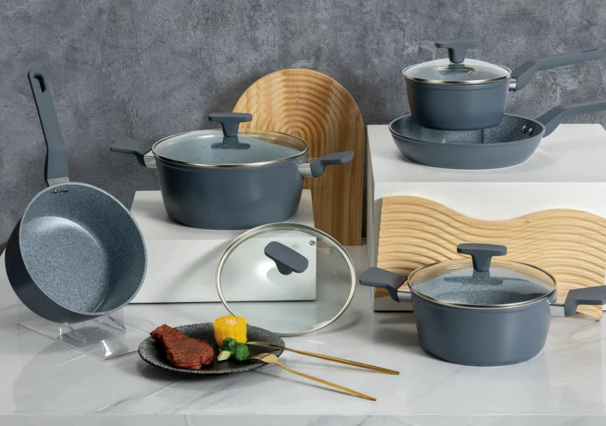 Manufacturer Custom Logo Gas Induction Juego de Sartenes Forged Aluminum  Cooking Pot Set Non-Stick Cookware