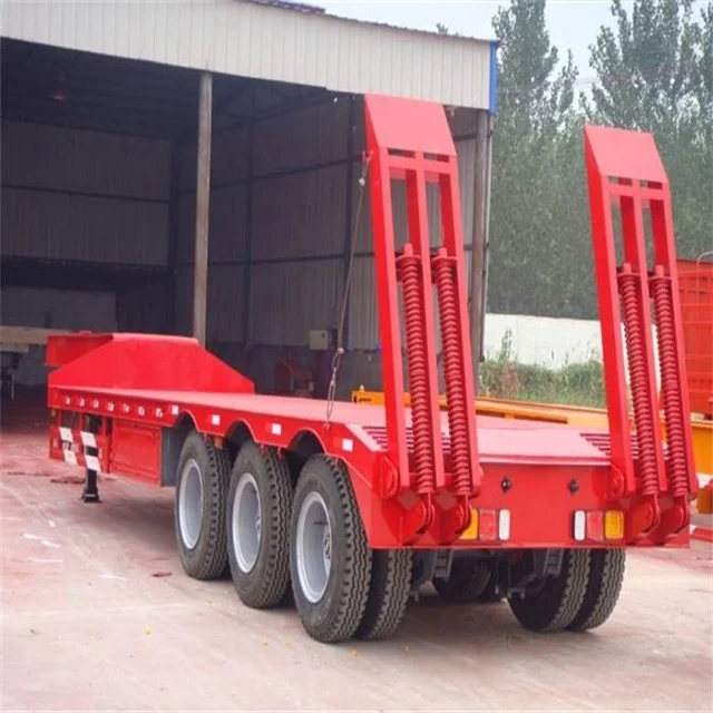 High Quality Steel With Strong Rigidity And Strength Excavator Transporter Gooseneck  Lowboy Semi Trailer At Affordable Price