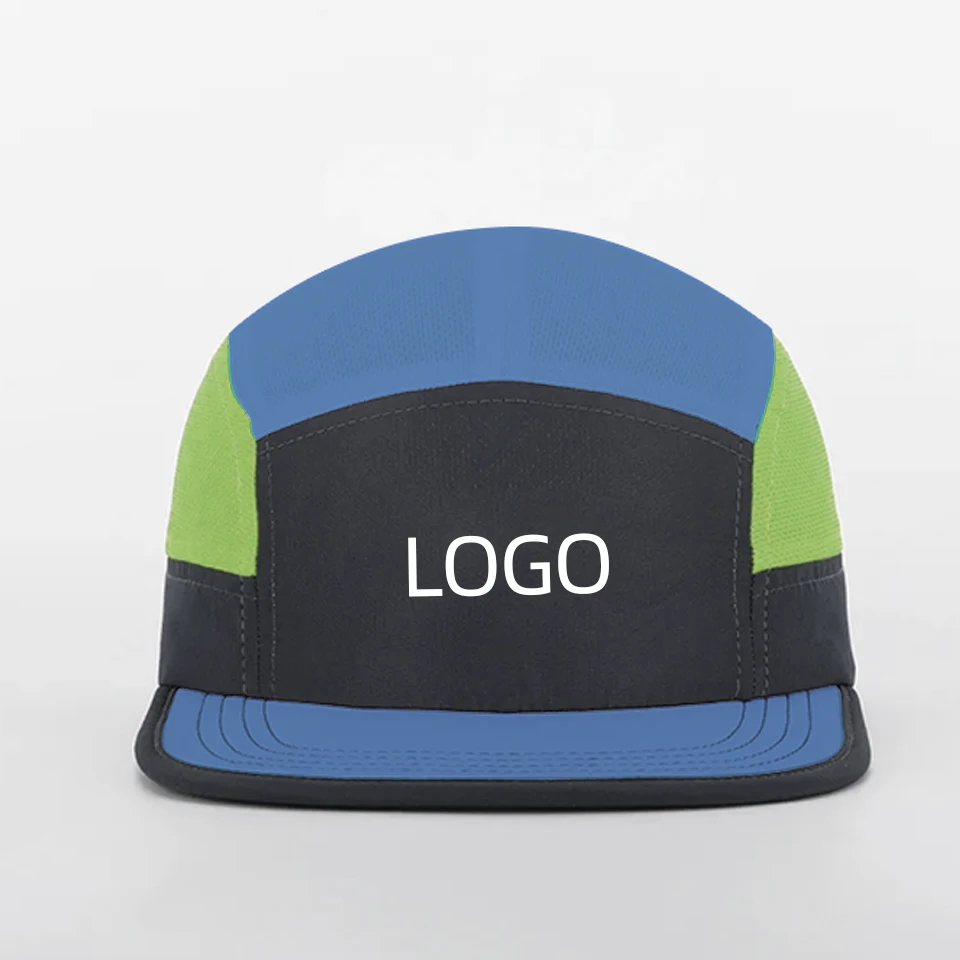 Lightweight Nylon Camper Hat Custom High Quality 5 Panel Camp Cap,Design Your Own Rubber Patch Pattern Logo Sport Running Hat