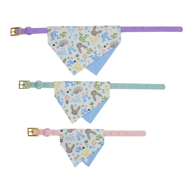 Small Order Personalized Pattern Double Triangle Reversible Cotton Over the Collar Dog Bandana