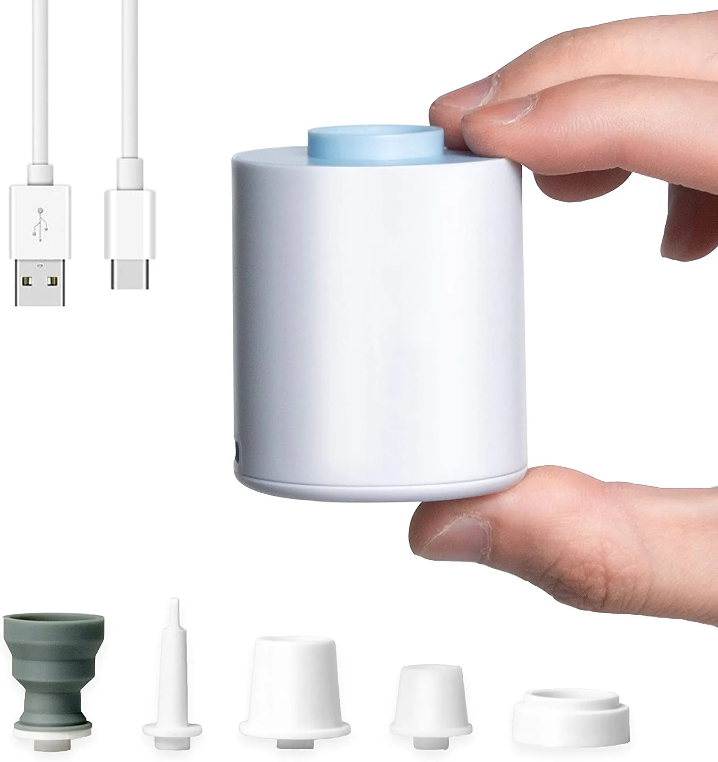 Tiny Portable Air Pump Ultra-Mini Air Pump with 1300mAh Battery USB Rechargeable to Inflate Deflate for Pool Floats Air Bed