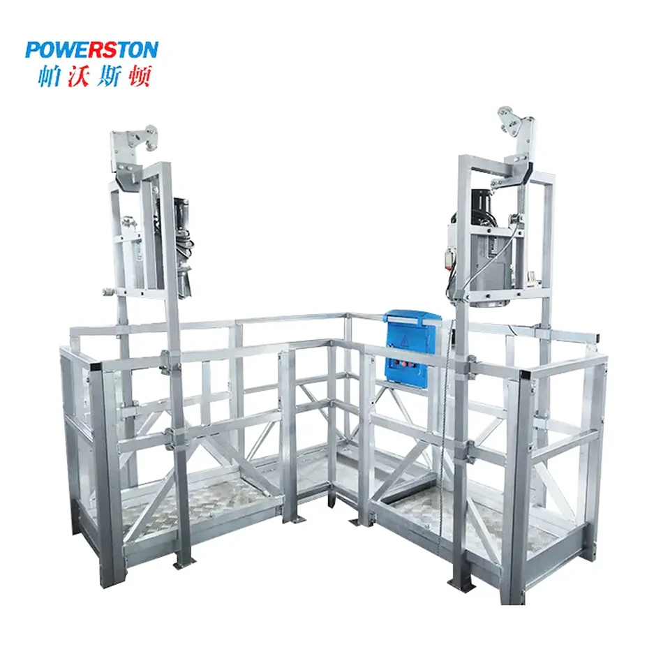 Easy Operation Grey Painting Electric Scaffolding Platform High-Rise Building Facade Gondola For Window Cleaning Machine