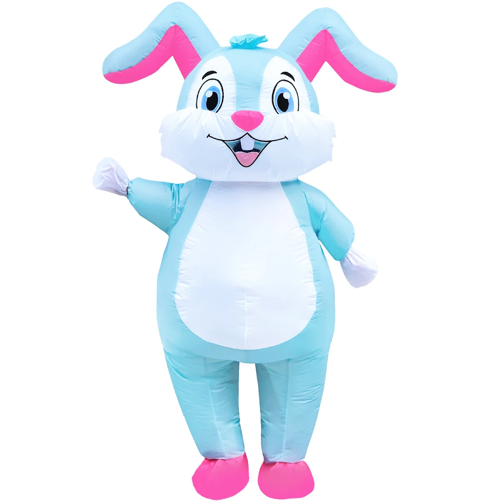 Wholesale Unisex New Style Happy Easter Rabbit Bunny Inflatable Walking Costume Mascot for Adults Party Performance