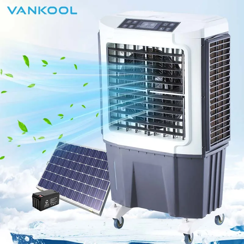 6000cmh solar air conditioning ac dc fan 220V 12V solar panel water evaporative portable air coolers fan