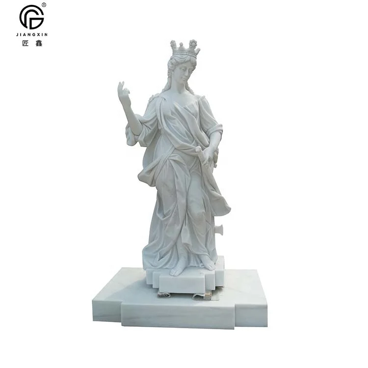 Мраморная статуя в натуральный камень, ручная Резная Мраморная женская статуя, скульптура