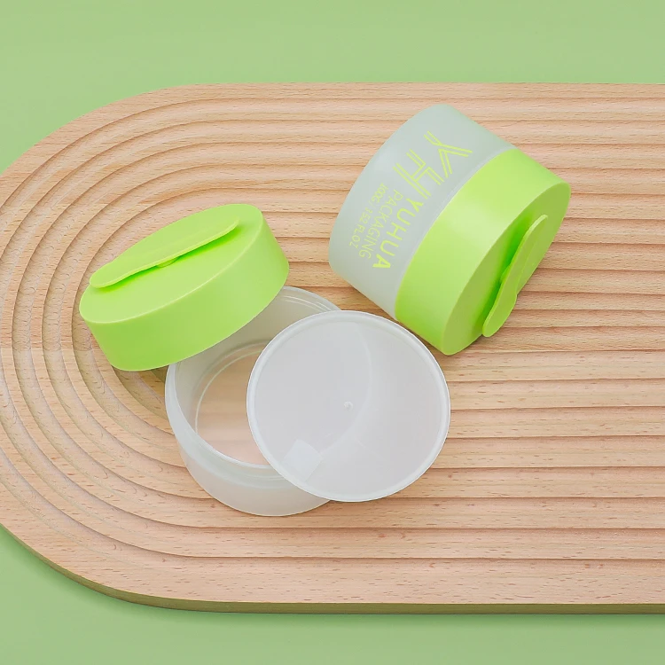 New arrival 100g pp plastic cream containers cleaner scrub jar Salicylic acid cotton chip bath salt jar with magnet spoon