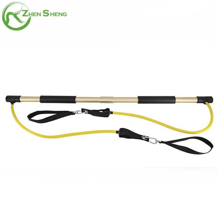 Zhensheng 2019 gym equipment gym stick with resistance tube bands