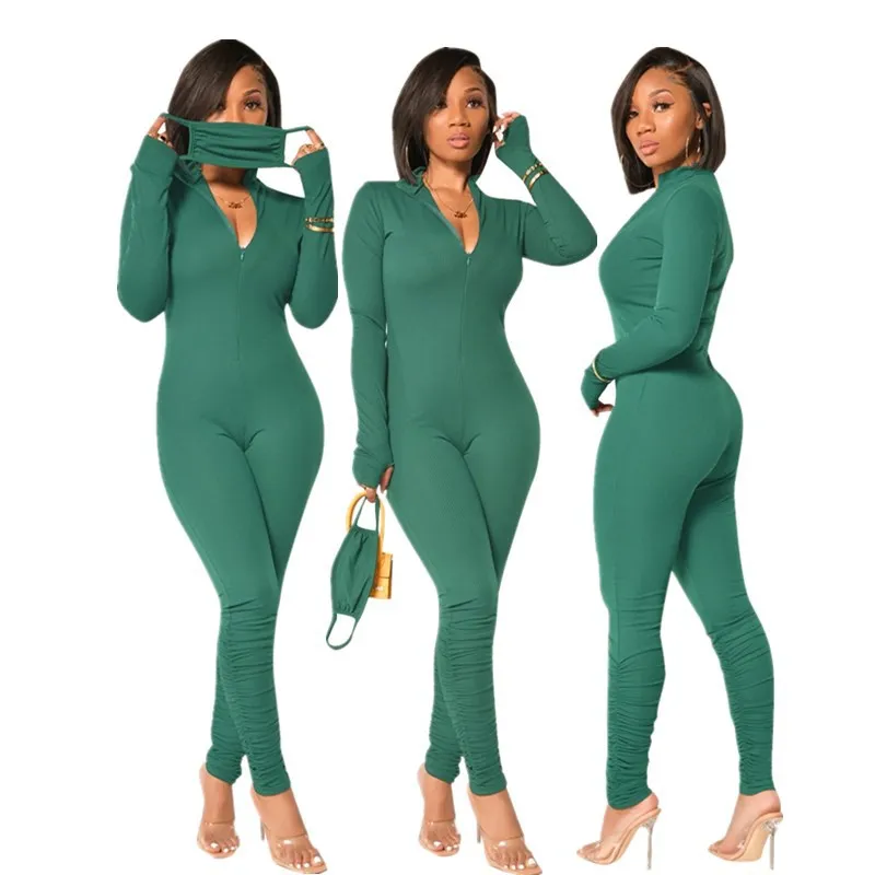 2022 new arrival spring High quality women long sleeve combinaison femme jumper suit elegant jumpsuits romper one piece jumpsuit