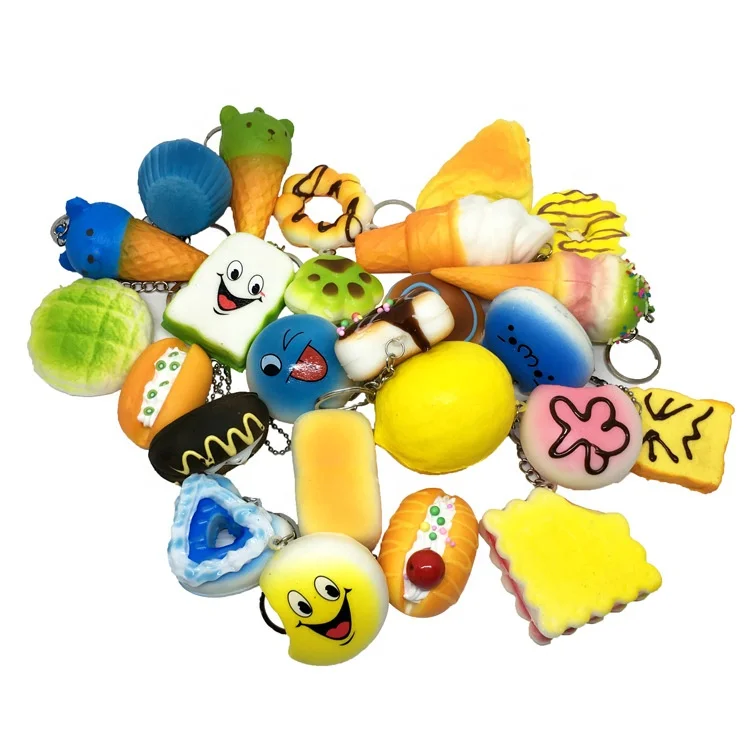 Mini PU Lovely Squishy Bread Random Sets Kawaii Toys Food Series Slow Rising Toy For Kids