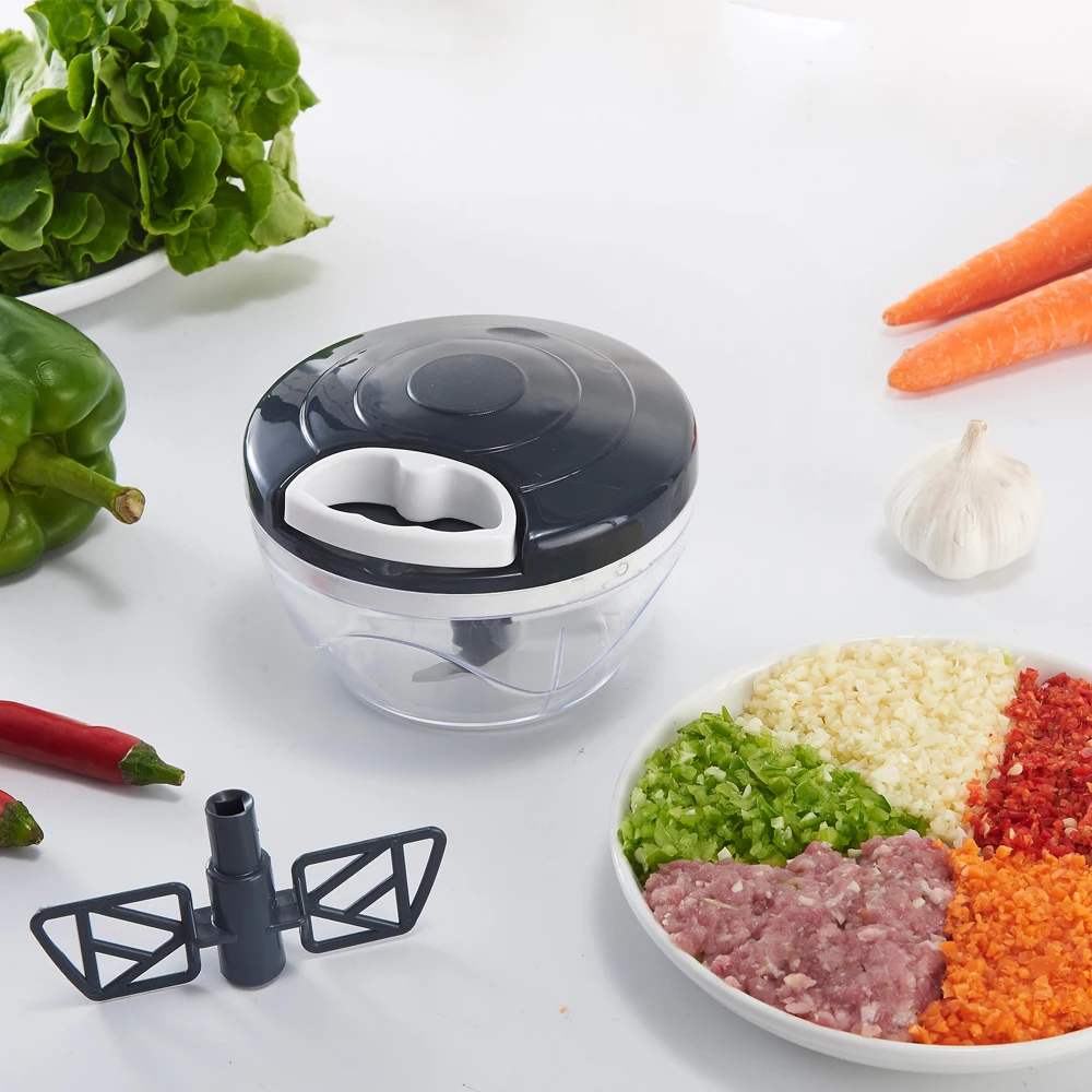Multifunction Mini Quickpush Handheld Onion Slicer Compact Processor Swift Vegetable Hand Cutter Manual Food Chopper