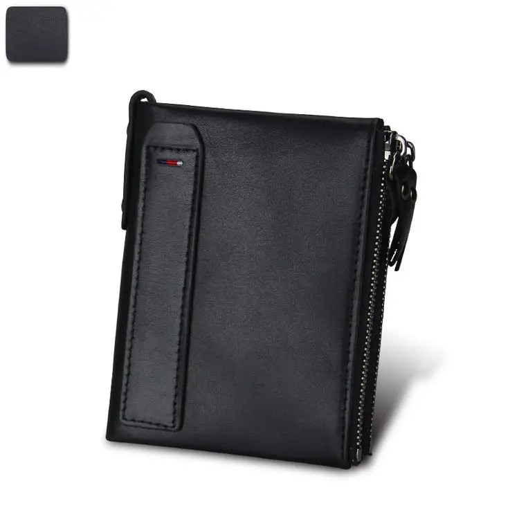 Качественный кошелек Porte Homme короткий Rfid-Кошелек двойного сложения из натуральной кожи мужской