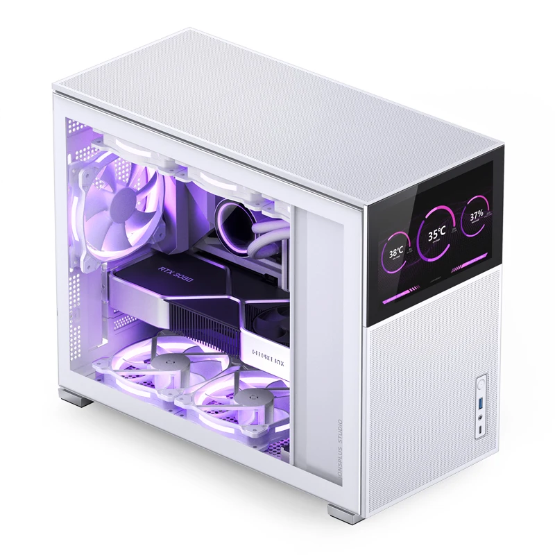 JONSBO Pinecone D31 Case MATX ITX 1280x800 resolution Sub Screen of Video Games Support ATX Power 360 Cold Exhaust Chassis