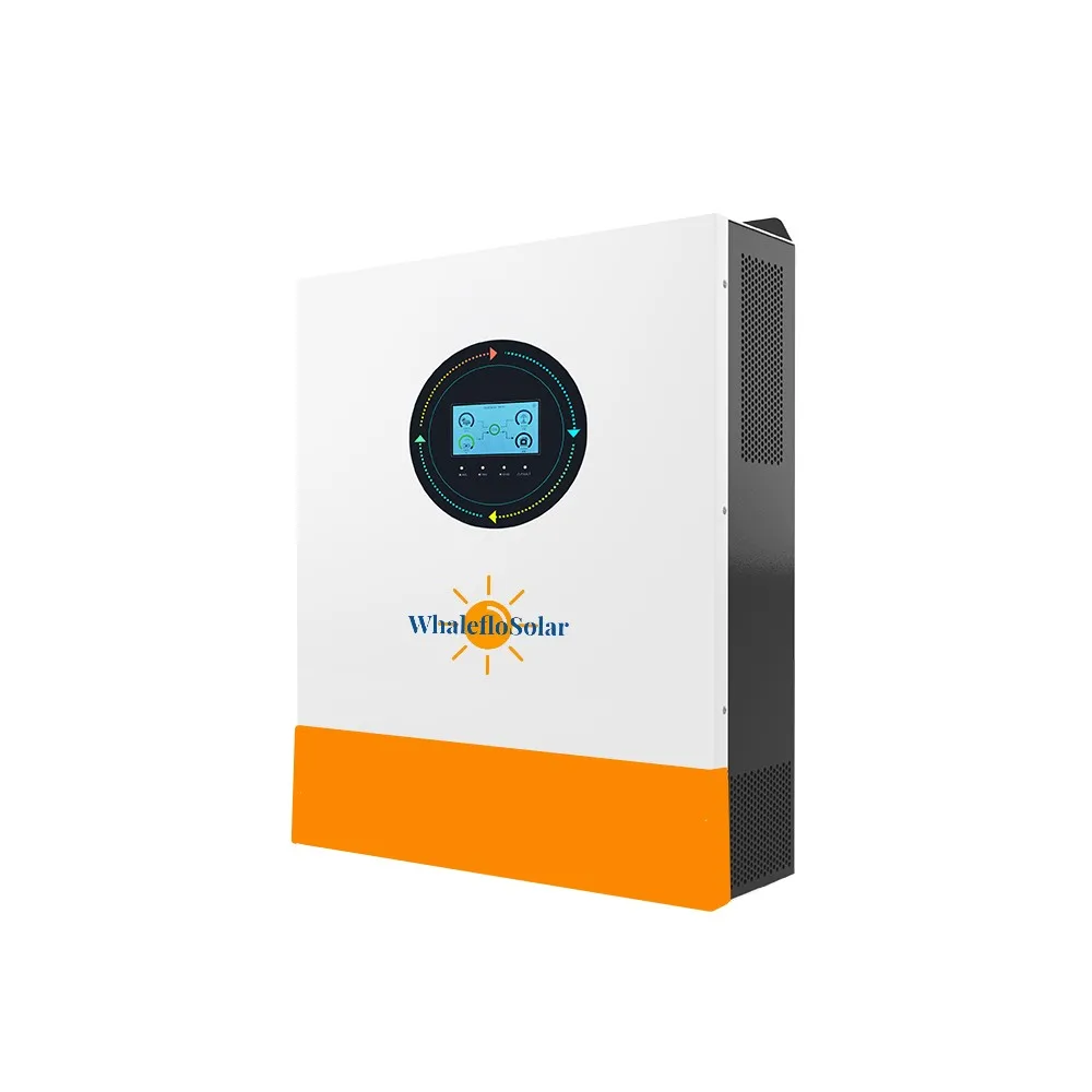 WhalefloSolar Hybrid 48V DC 500V Pure Sine Wave 5.5kw TouchScreen Off Grid Solar Inverters Built In Mppt