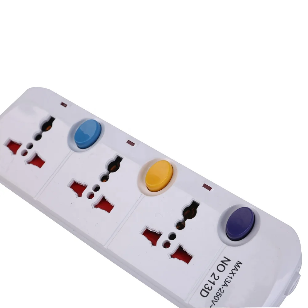 color 10 Way Multiple Power Extension Lead Socket