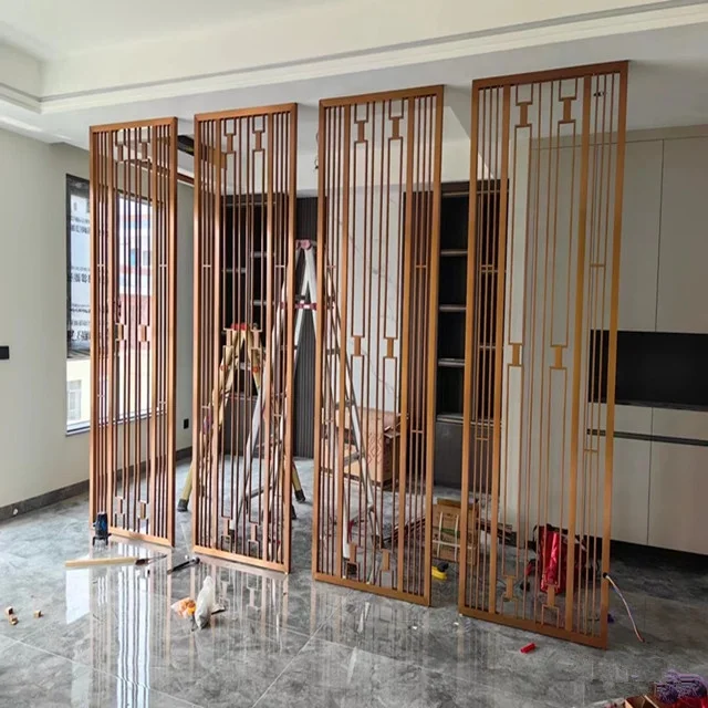 Modern Metal Building Material interior decoration metal glass room divider wall living room divider