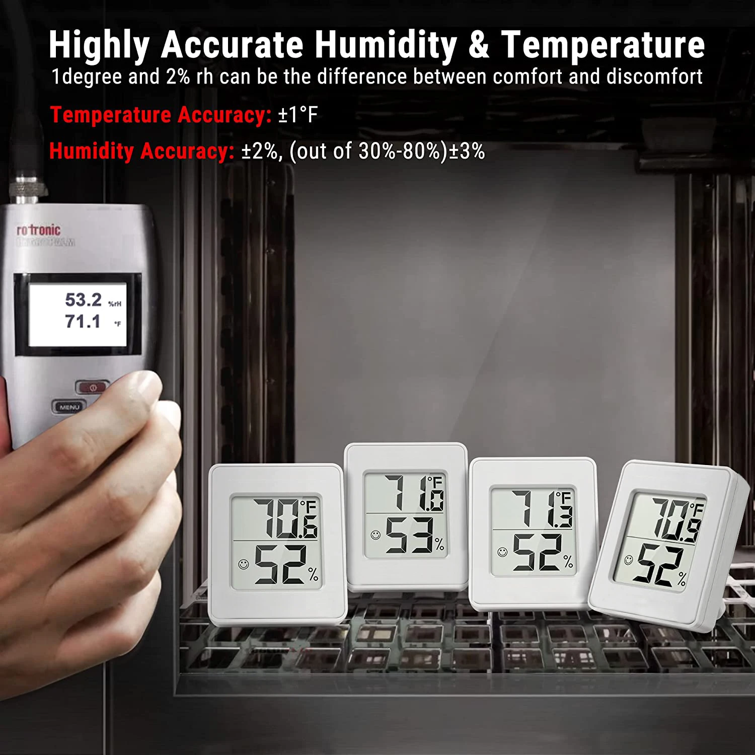 Digital Hygrometer Indoor Thermometer Humidity Meter Room Thermometer with Fast Refresh Accurate Temperature Humidity Monitor