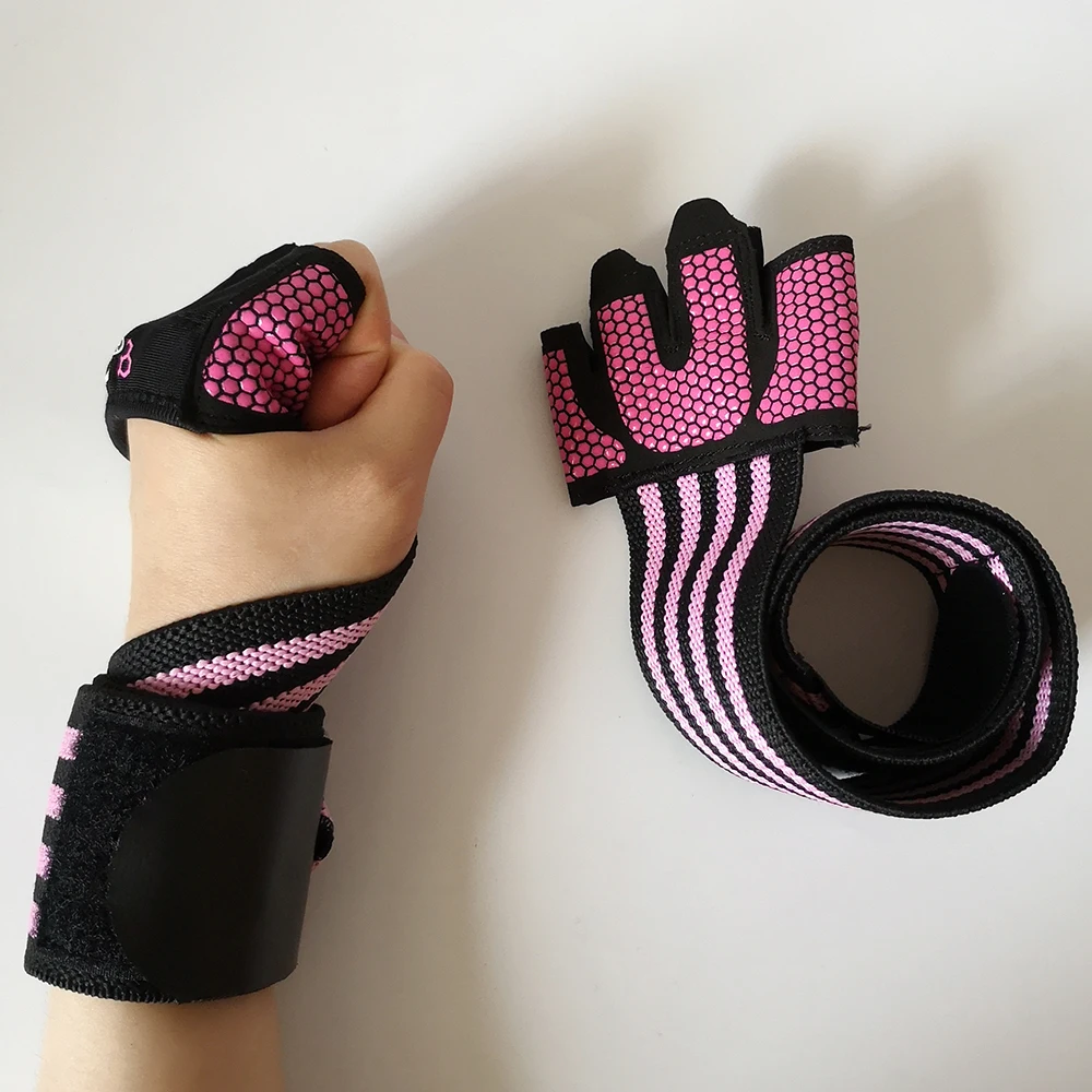 New Style Women Weight Lifting Workout Gloves with Wrist Wrap