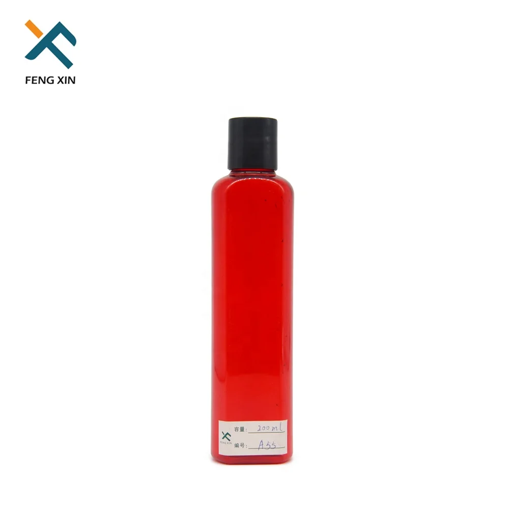 200ml Luxury Square PET Bottles for Skin Care Empty Red Cosmetic Bottle with Disc round Top for Personal Care Screen Printing