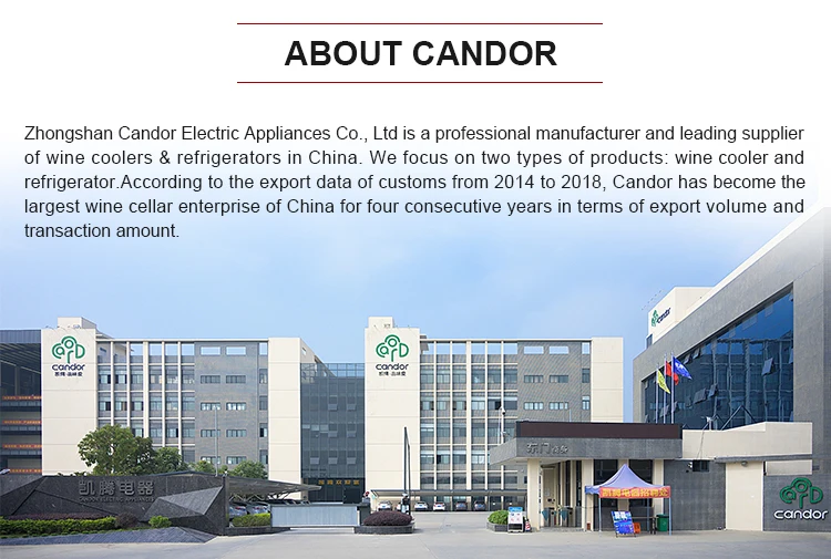 Candor: винный компрессор с двумя дверцами ETL/CE/ROHS/CB