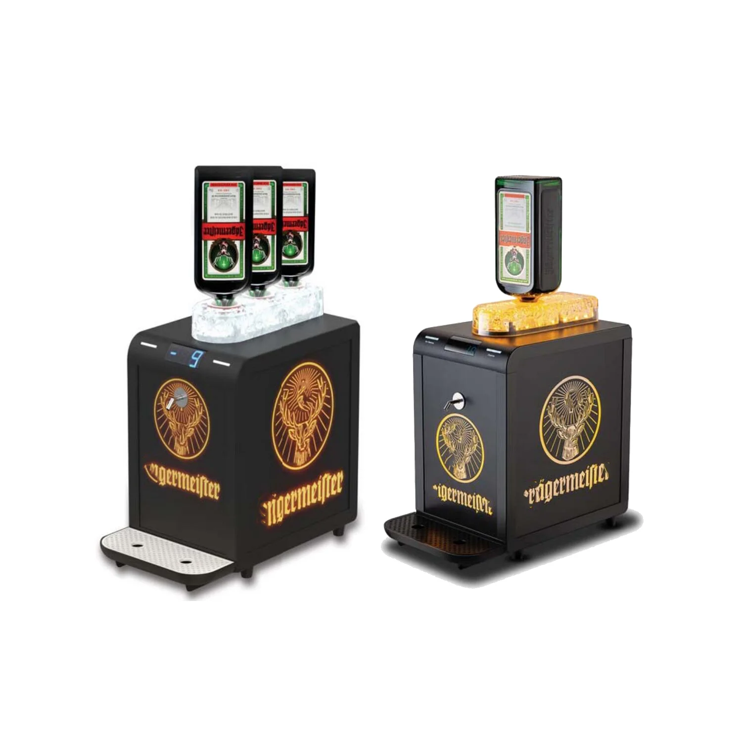 LED Color Customized Electronic Compressor AC100V 240V 3 Bottles Version Cold Shot Warm Liquor Chiller Dispenser Machine