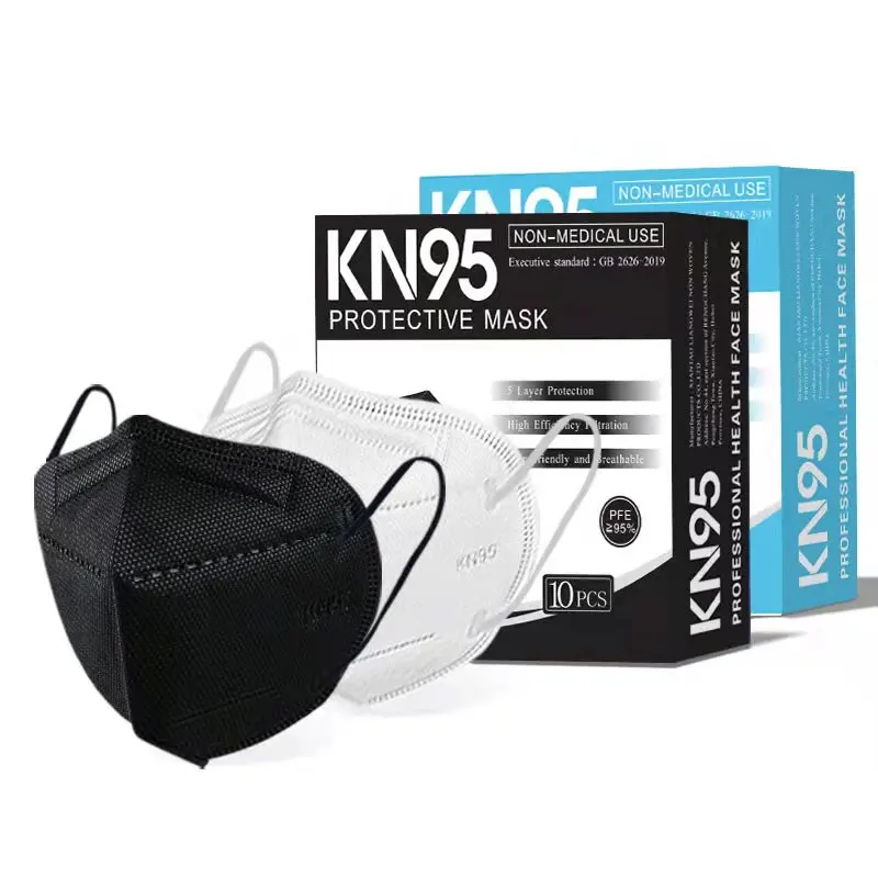 Mascarillas Kn-95 Desechables Face Mask Kn95 Adult 5Ply Negro Kn95Mask Face Black Color K95 Facemask Disposable
