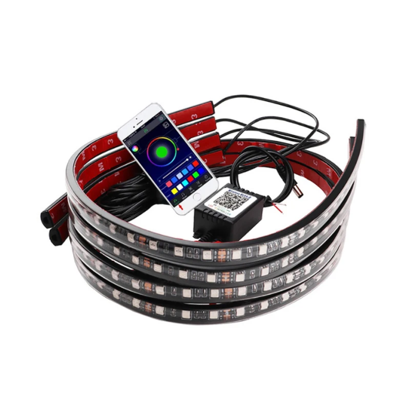 App Control RGB car LED Strip light Under Car 60 90 120cm Tube Underglow Underbody System Neon Light