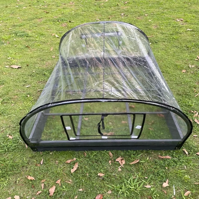 Jaalex Outdoor Wooden Waterproof Rectangular Garden Planter Bed Flexible Plastic Planting Box