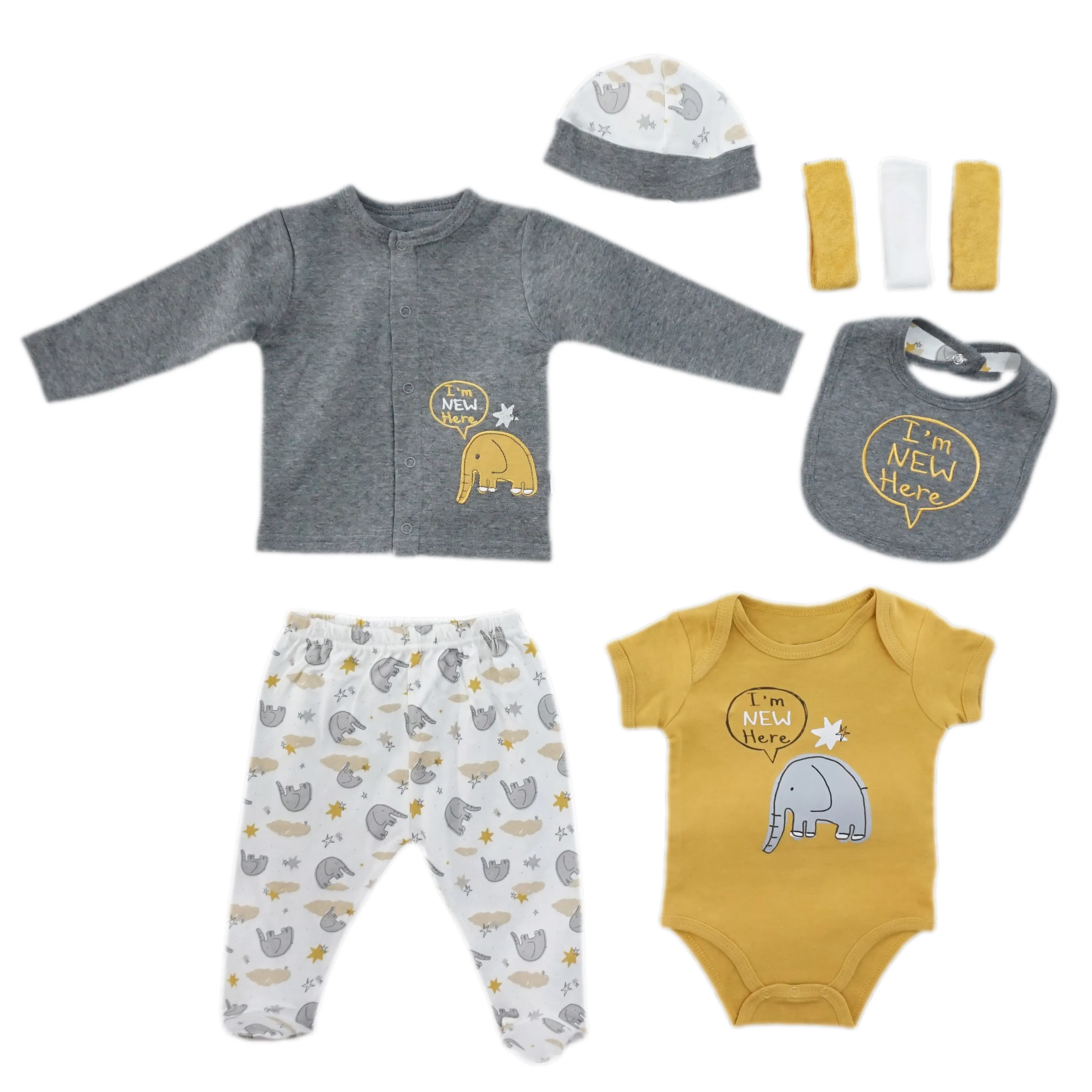 Good quality baby boy clothes baby fashion items and baby pants&shorts sleeve tompers hats bibs towel set 8 pieces
