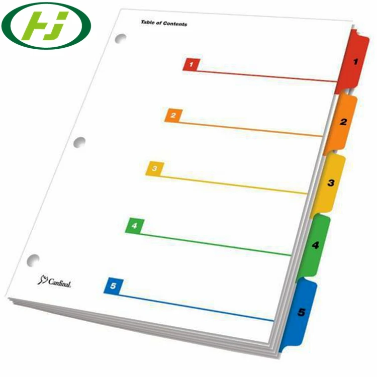 Bespoke Tabbed Dividers For Binders Paper Tab Dividers