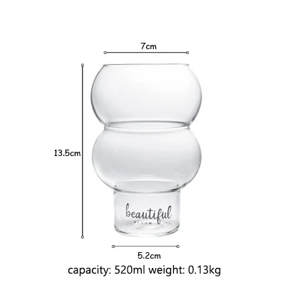 Creative Customized logo Coffee Cocktail Glass Beer Cup 520ml